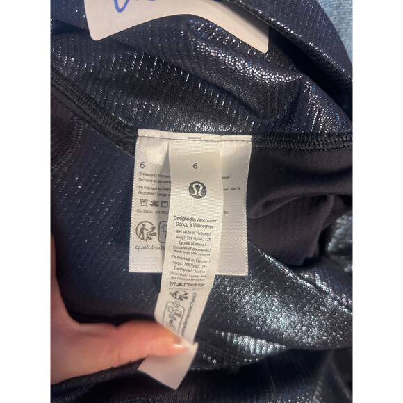 LULULEMON Align Navy Shine RIbbed Cropped High Rise Leggings US 6 - Picture 6 of 6